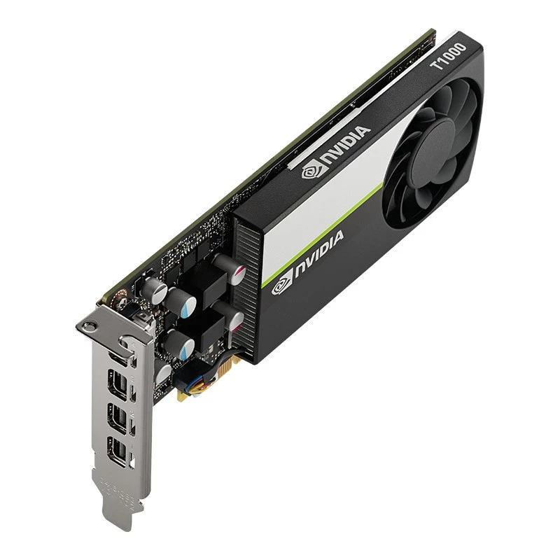PNY NVIDIA T1000 4GB GDDR6 madala profiiliga, 4x Mini DisplayPort (VCNT1000-SB)