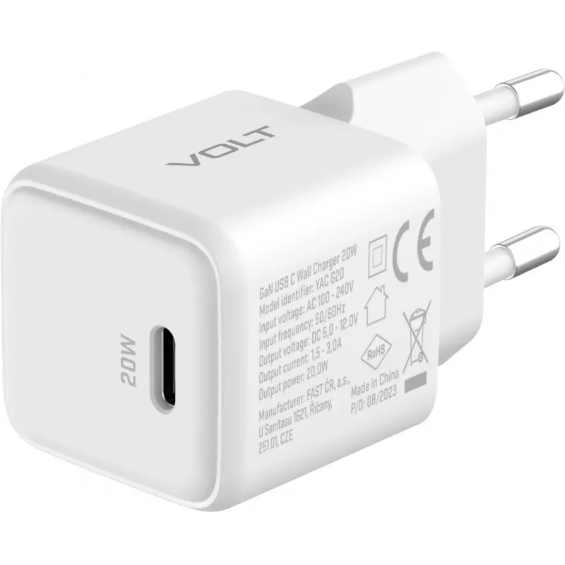 USB‑C seinakallur YENKEE YAC G20 20W 3A Power Delivery