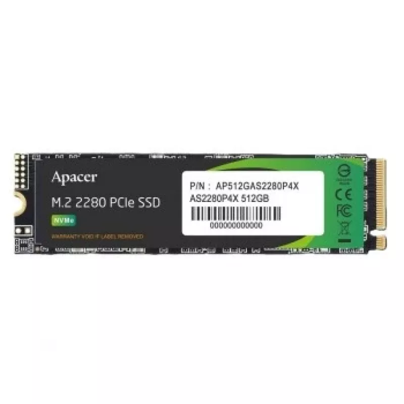 Sisemine SSD APACER AP512GAS2280P4X-1 512 GB M.2 NVMe PCIe, 2100/1500 MB/s, 3D NAND