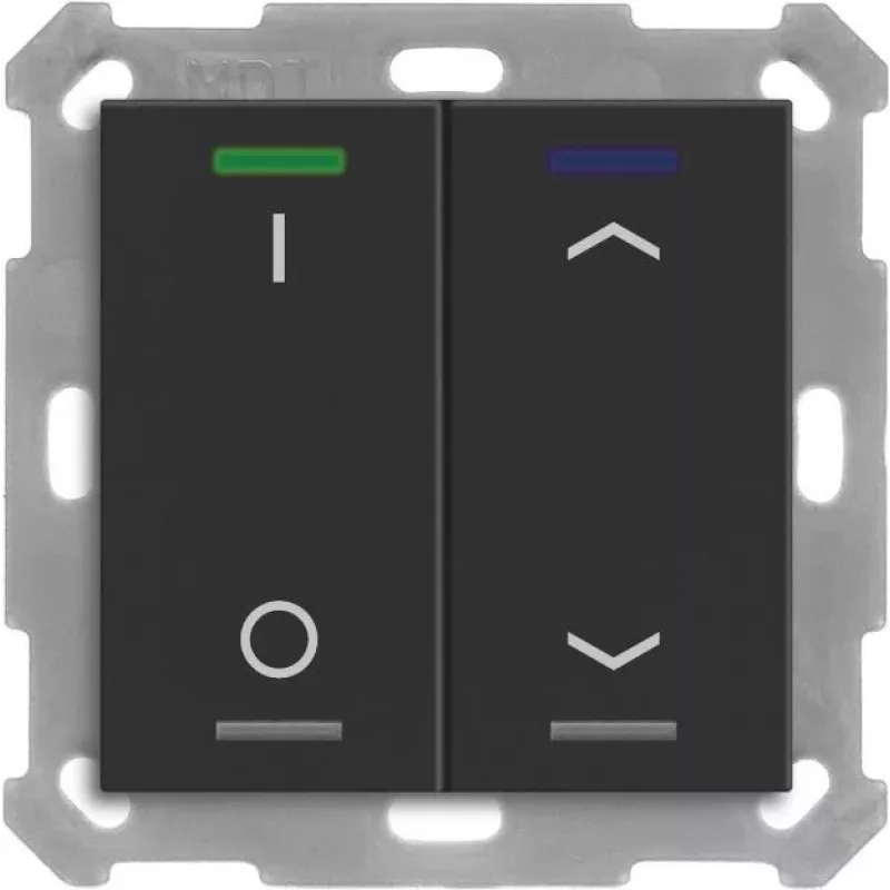 MDT BE-TAL55T206.D1 KNX nupp Lüliti Light 55 2f RGBW temperatuuriandur must matt Sch_Jal 1 (BE-TAL55T206.D1)