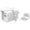 Siselaadne USB-C/USB-A kiirlaadija 4smarts 541065 — universaalne vahelduvvool 100–240 V, max 20 V, 0,7 m kaabel, valge