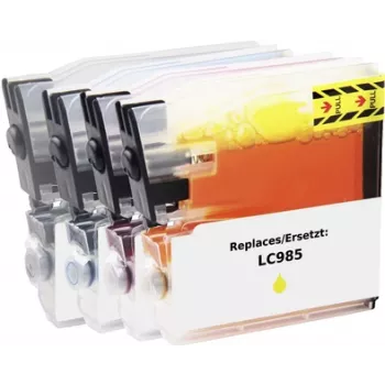 Renkforce tindikomplekt, asendab Brother LC-985 (LC985VALBPDR), ühilduv must, tsüaan, magenta, kollane RF-I-B-LC985BKCMY5PK RF-5718884 (RF-5718884)