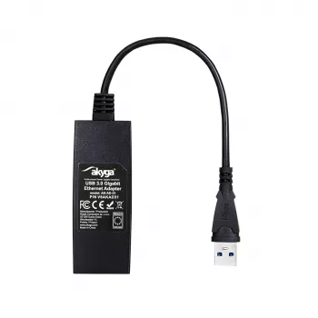 Akyga AK-AD-31 USB 3.0 – Gigabit Ethernet võrguadapter, RJ45, 15 cm kaabel, must