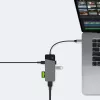 USB Type‑C jaotur roheline Cell HUBGC01 — 7 porti: 3×USB‑A 3.2 Gen 1, 1×USB‑C 3.2 Gen 1, HDMI, microSD+SD mälukaardilugeja — hõbedane
