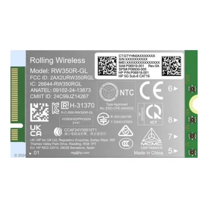 HP 5G Sub-6 WWAN sisemine juhtmevaba ühenduvustehnoloogia WWAN B8BD4AA