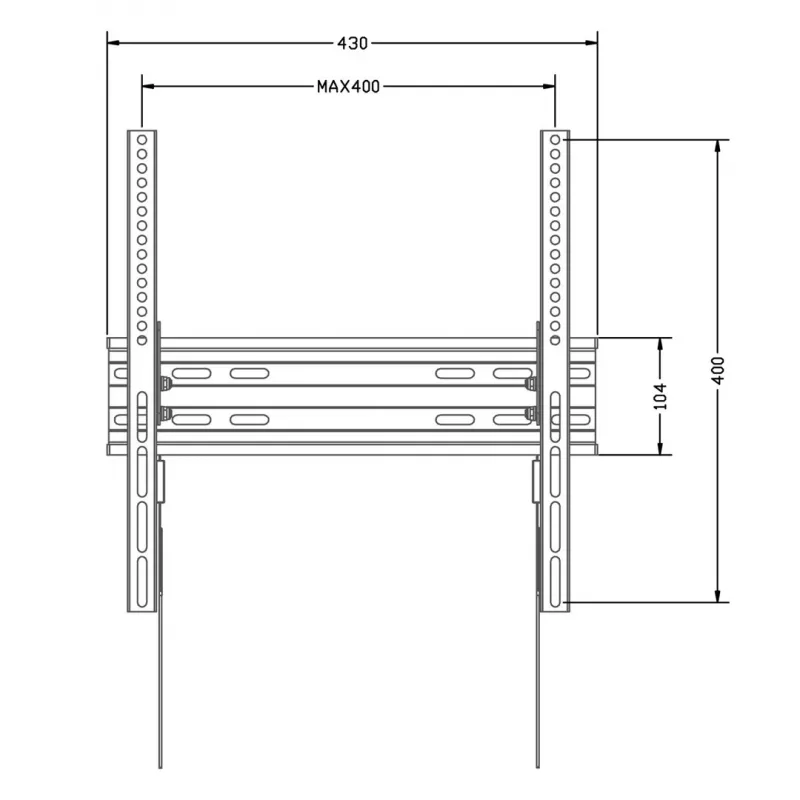 Seinale paigaldatav telerikinnitus MACLEAN MC-748A VESA 100x100–400x400 mm kallutatav must kandevõime kuni 45 kg