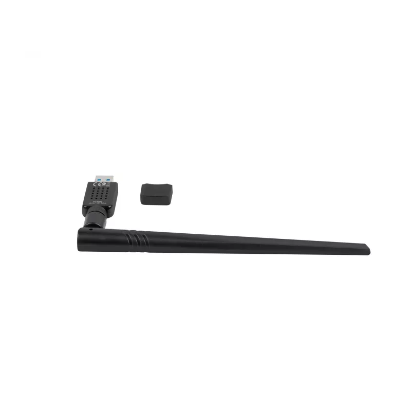 Sisemine WLAN-kaart LANBERG NC-1200-WIE — Kaheribaline USB WLAN-adapter, RTL8812BU, kuni 1200 Mbit/s, väline 2x2 antenn (5 dBi), must