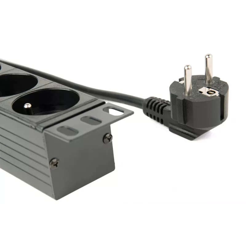 EnerGenie EG-PDU-014-F riiulitoitejaotusseade (8 FR-pistikupesa, 1U, 16A, Schuko-pistik, 3m, must)