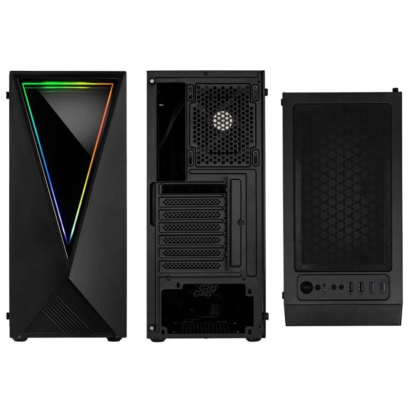 Kolink VOID RGB tornkorpus, must, LED-ventilaator, aken, tolmufilter, arvuti E