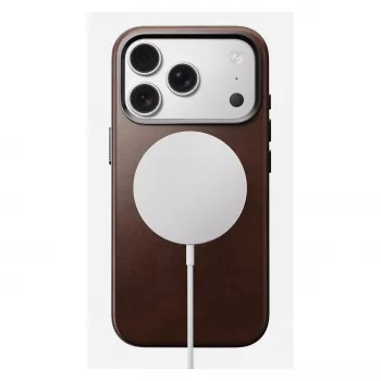 Mobiiltelefoni ümbris Nomad Traditional Leather ümbris iPhone 17 Pro jaoks, nahk, mikrokiud, sobib kuni 6,3 tolli (16 cm), pruun