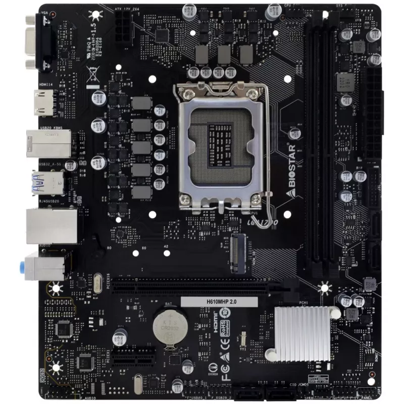 Biostar H610MHP 2.0 emaplaat Intel H610 LGA 1700 Micro ATX