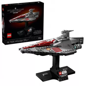 LEGO Star Wars Acclamator-klassi ründelaev komplekt 75404 — ehituskomplekt, 450 tükki, väljapanekumudel 130×150×230 mm