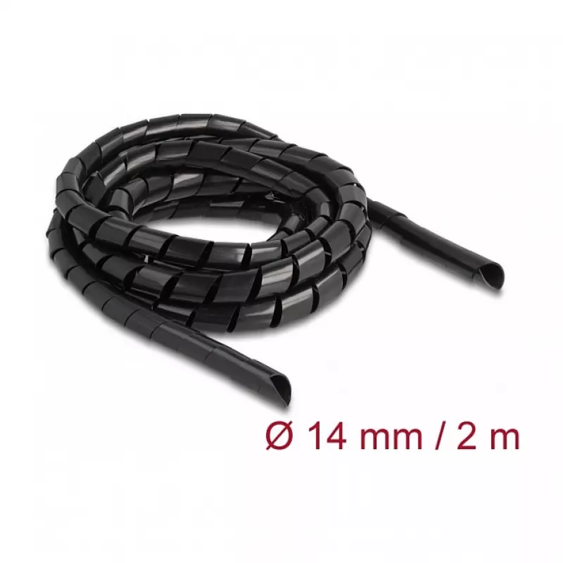 DeLOCK spiraalvoolik painduv 2 m x 14 mm must polüetüleen