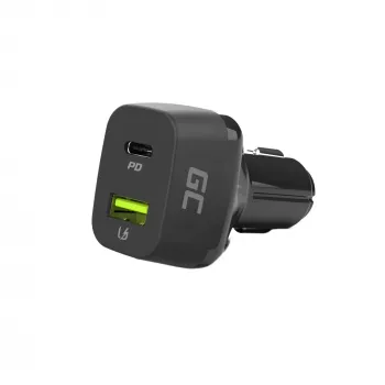 Autolaadur mobiilseadmetele roheline Cell CAD33, 42 W, USB-C PD + USB-A QC3.0, 12/24 V sisend, 5–12 V väljund