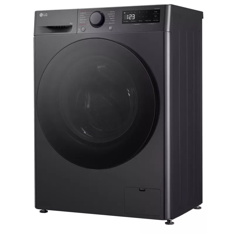 Pesumasin LG F2WR508S2M — eestlaetav, 8 kg, 1200 p/min, A-klassi tõhusus, 60×48 cm, LED-ekraan, kesköö must