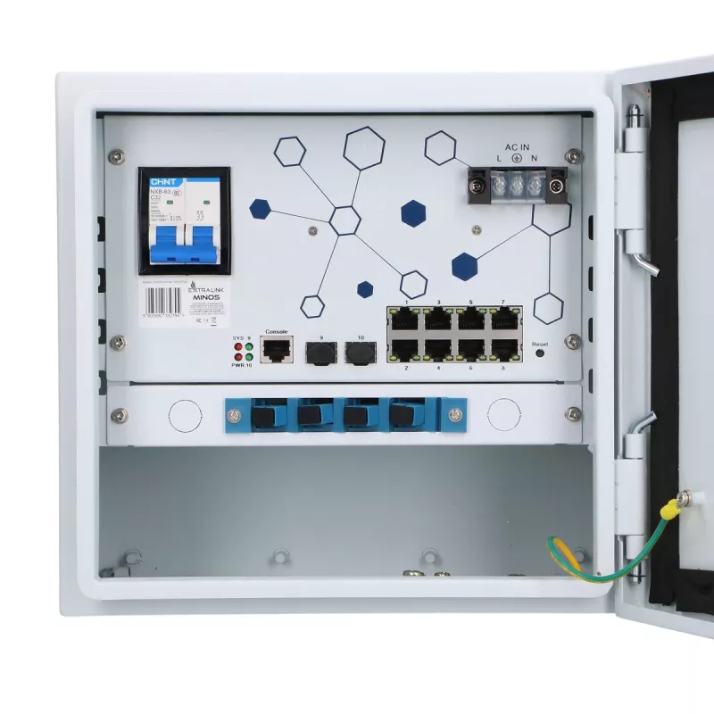 Hallatav kommutaator Extralink Minos 8x RJ45 1000Mbps PoE 200W L2