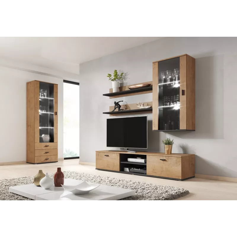 Cama set of two shelves 125cm SOHO lefkas oak/Must