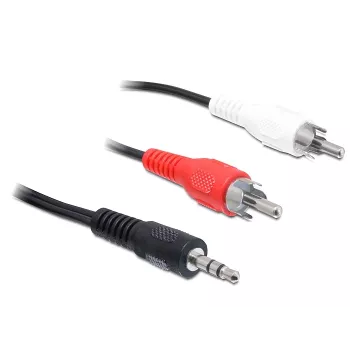 Helikaabel DeLOCK 84000 1,5 m 2xRCA 3,5 mm must