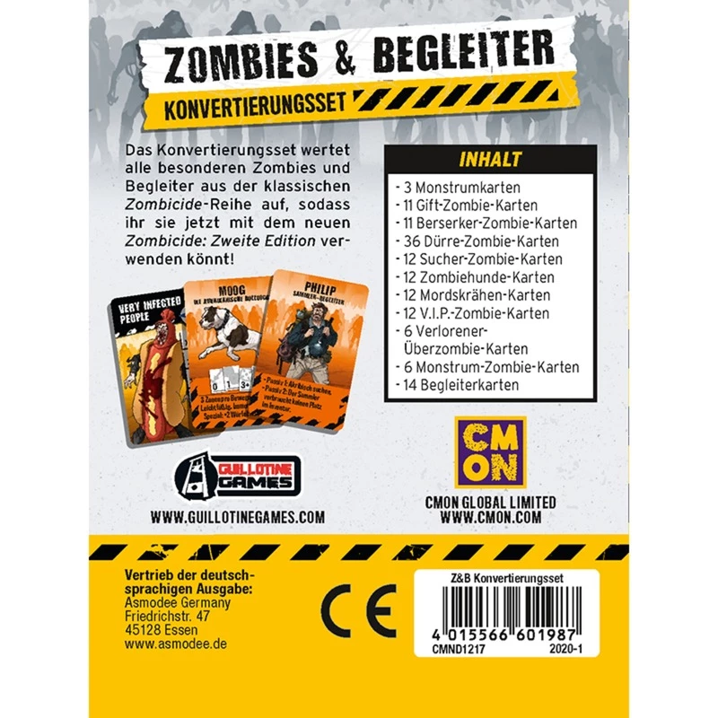 Zombicide 2. Edition - Zombies & Begleiter, lauamängu konverteerimiskomplekt