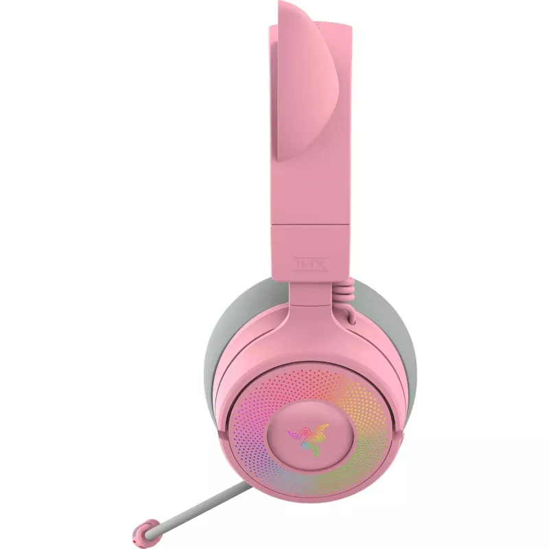 Razer Kraken Kitty V3 Pro - Quartz kõrvaklapid, juhtmega ja juhtmevaba, peavõru, mängimiseks, USB Type-A, Bluetooth, roosa