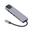 GEMBIRD USB-C 6-ühes mitme pordiga adapter A-CM-COMBO5-06 — HDMI, PD 54 W, Gigabit Ethernet, 2× USB-A, USB-C (5 Gbit/s)