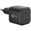 Seinalaadija GOOBAY 75333 — universaalne siseruumide AC USB-C laadija, 2x USB-C, 35 W, must