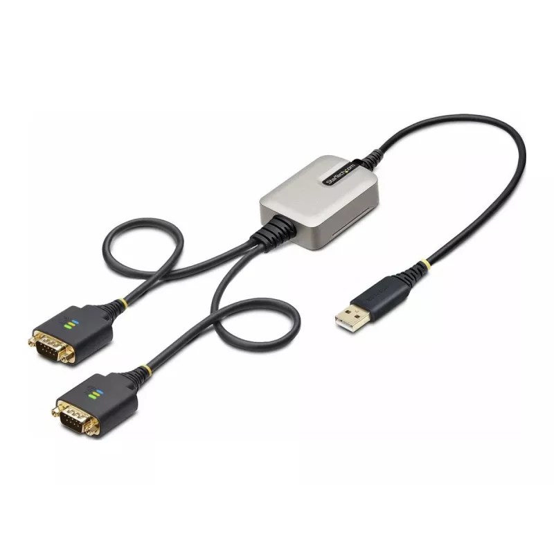 StarTech.com 2 jala (60cm) 2-pordiline USB-jadaliidese adapterkaabel, vahetatavad DB9 kruvid/mutrid, COM-i säilitus, USB-A – DB9 RS232, FTDI, 4. taseme ESD kaitse, Windows/macOS/ChromeOS/Linux – vastupidav TPE-konstruktsioon