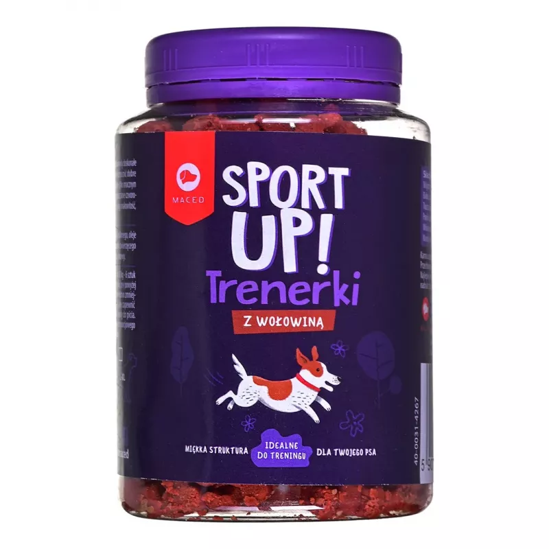 Koerte treeningpreemiad MACED Sport Up! Beef 300 g — veisemaitselised treeningpreemiad täiskasvanud koertele