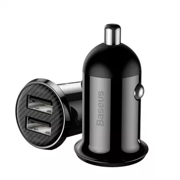 Autolaadija Baseus Gain Pro Universal Must — 2× USB 2.0, 2,4 A pordi kohta, sisend 12–24 V, väljund 5 V