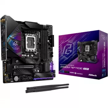 Emaplaat ASRock Phantom Gaming Z890M Riptide WiFi — Intel Z890, LGA1851, microATX, DDR5, 4x DIMM, 256 GB, Wi‑Fi 6E, 2,5Gb LAN