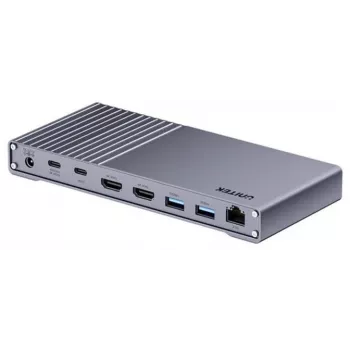 Dokkimisjaam Unitek USB4 40Gb/s 14‑ühes — USB-C, 3× USB 10Gbps, 2× USB 5Gbps, 2× HDMI, RJ45, PD koos 120W toiteadapteriga
