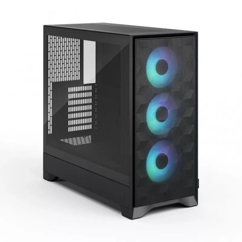 Fractal Design Pop 2 Air Must Solid mid-torniga arvutikorpus — ATX tugi, 3x 120 mm esiventilaatorit, 2,5/3,5 tollised kettapesad, 215×481×462 mm