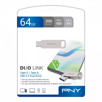 USB-mälupulk PNY 64 GB USB Type-A USB USB-C DUO LINK