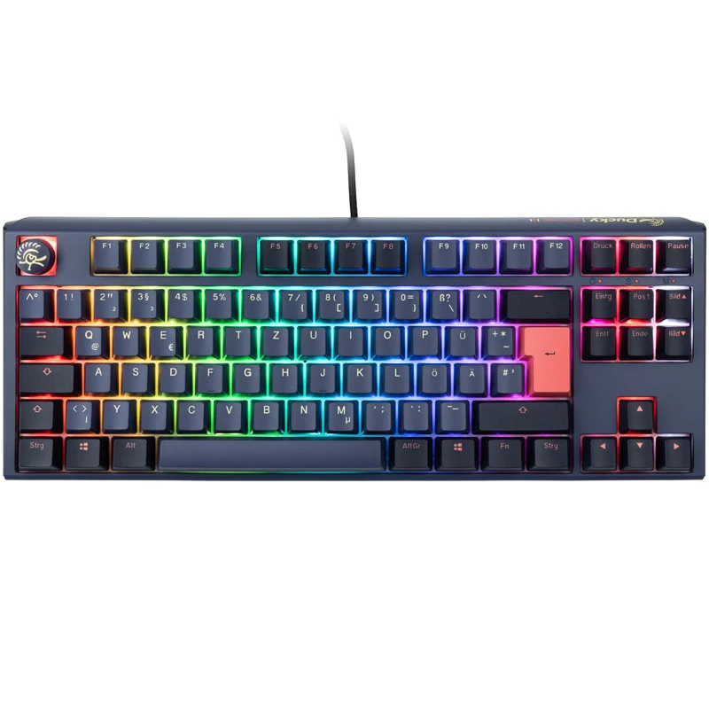 Ducky One 3 TKL klaviatuur, mängimiseks, USB, sinine