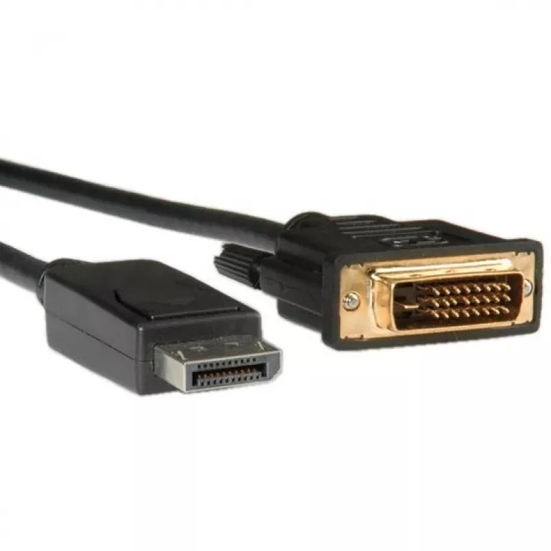 ROLINE - Videokaabel - DisplayPort (M) - DVI-D (M) - 1 m (DisplayPort 1.1) - pöidlakruvid - must (11.04.5771)