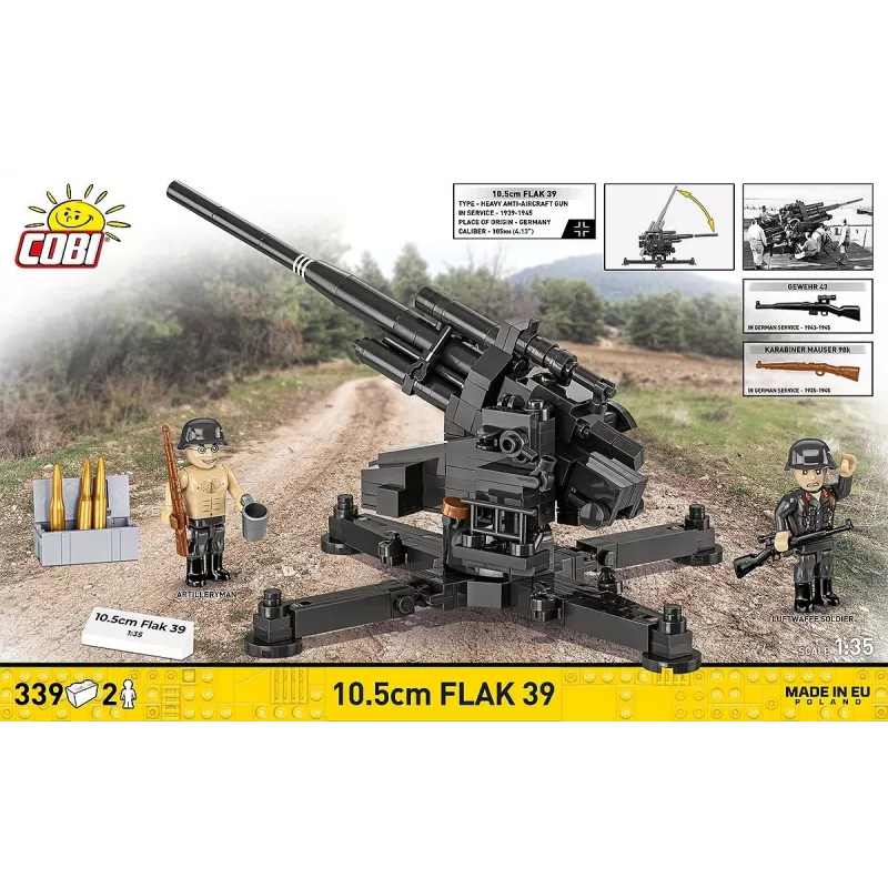 Ehituskomplekt Cobi Blocks 10,5 cm Flak 39 — 339 tk