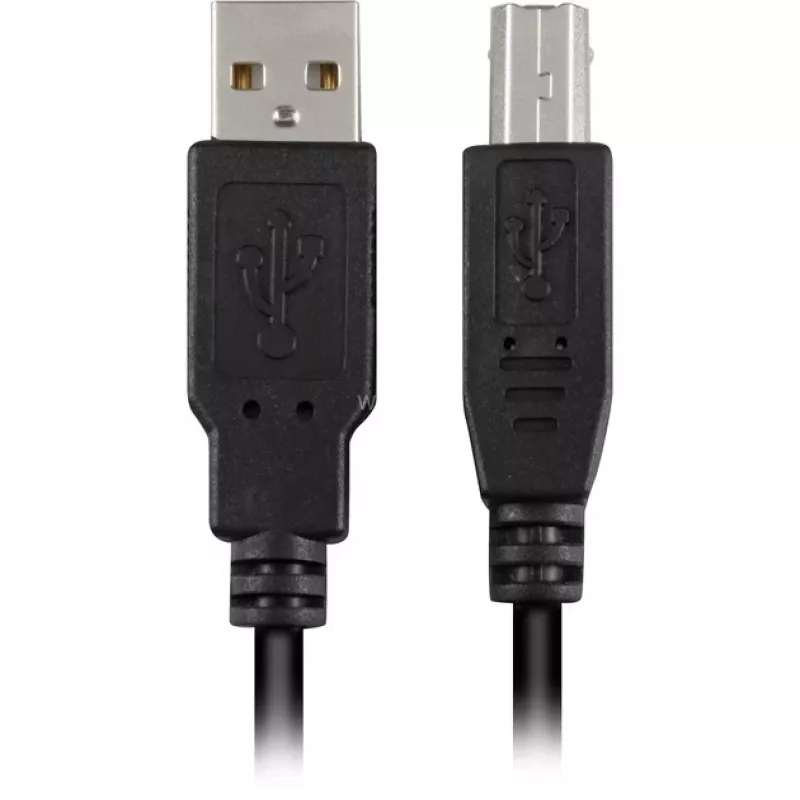 USB 2.0 kaabel, USB-A pistik > USB-B pistik (must, 2,0 meetrit)