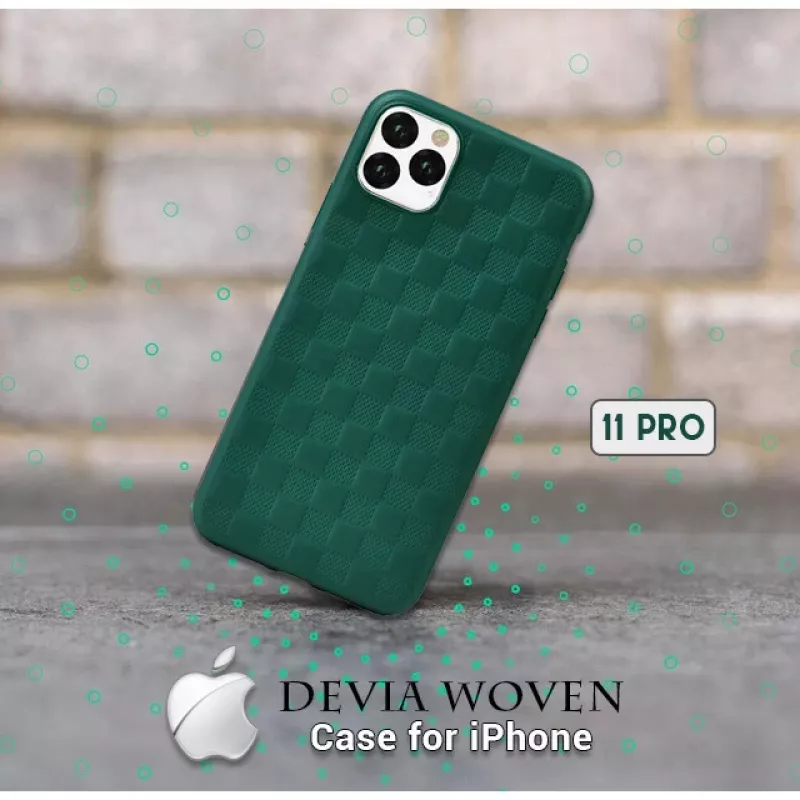 Devia Woven2 pehme kaitseümbris iPhone 11 Pro jaoks, roheline