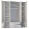 Topeshop ROMANA 160 BIEL KPLB bedroom wardrobe/closet 11 shelves 4 uks(s) valge
