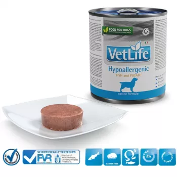 FARMINA Vet Life Canine Hypoallergenic Fish&Potato – märgtoit täiskasvanud koertele 300 g
