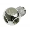 Bitspower Adapter T-jaotur G1/4 tolli AG kuni 2x G1/4 tolli IG - pööratav, TII, hõbedane läikiv