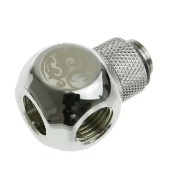 Bitspower Adapter T-jaotur G1/4 tolli AG kuni 2x G1/4 tolli IG - pööratav, TII, hõbedane läikiv