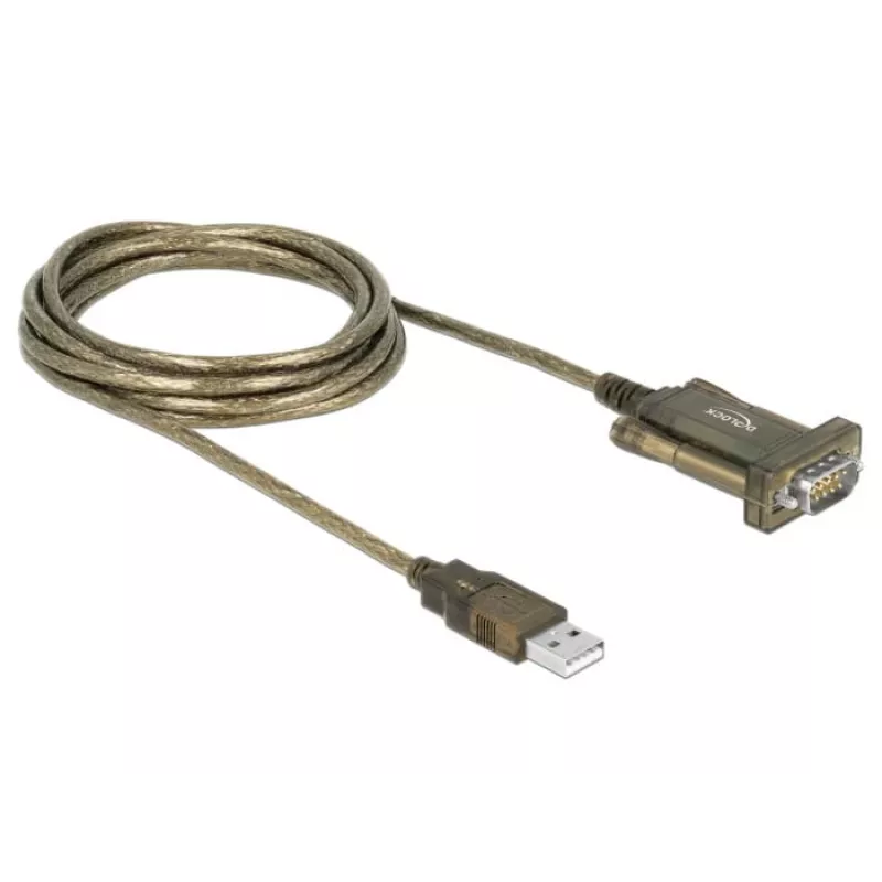 Jadakaabel DeLOCK 64073 USB Type-A DB-9 Läbipaistev 2m