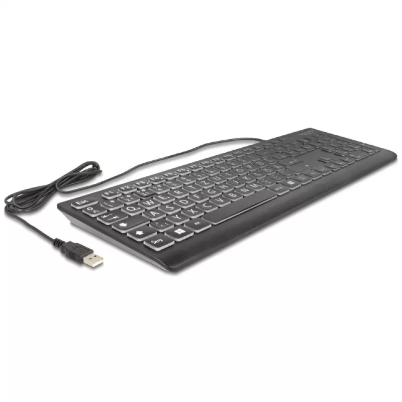 DeLOCK 12170 klaviatuur universaalne USB QWERTZ saksa must mehaaniline RGB