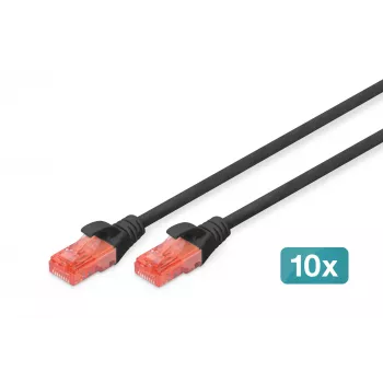 Võrgukaabel Digitus CAT 6 U/UTP 0,5 m RJ-45 must
