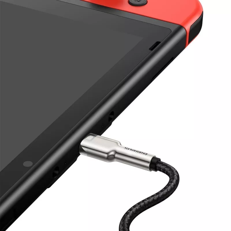 USB-C–USB-C kaabel Baseus Cafule Metal — 2 m, 100 W laadimine, USB 2.0 (480 Mbps), tsingitud kontaktid, must