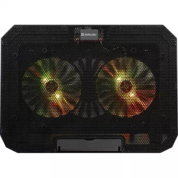 Sülearvuti jahutusalus DEFENDER NS-510, 2 ventilaatoriga, 2×USB pordiga ja RGB valgustusega