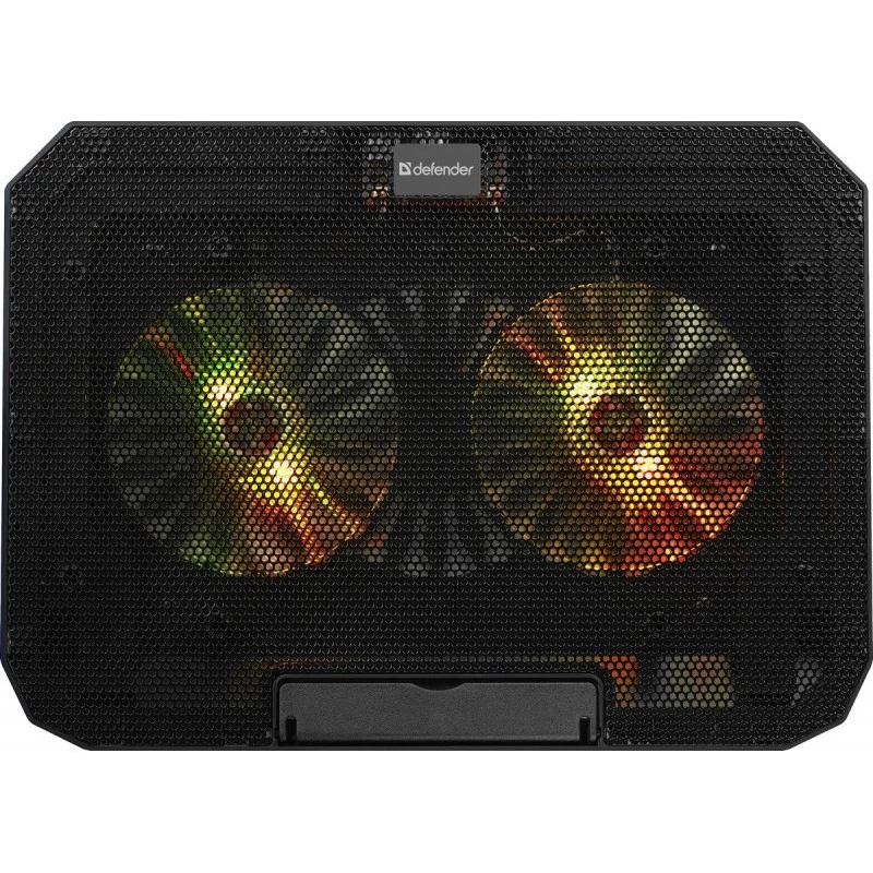 Sülearvuti jahutusalus DEFENDER NS-510, 2 ventilaatoriga, 2×USB pordiga ja RGB valgustusega