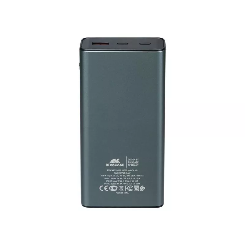 Akupank Rivacase VA1022 20000 mAh USB kaasaskantav laadija