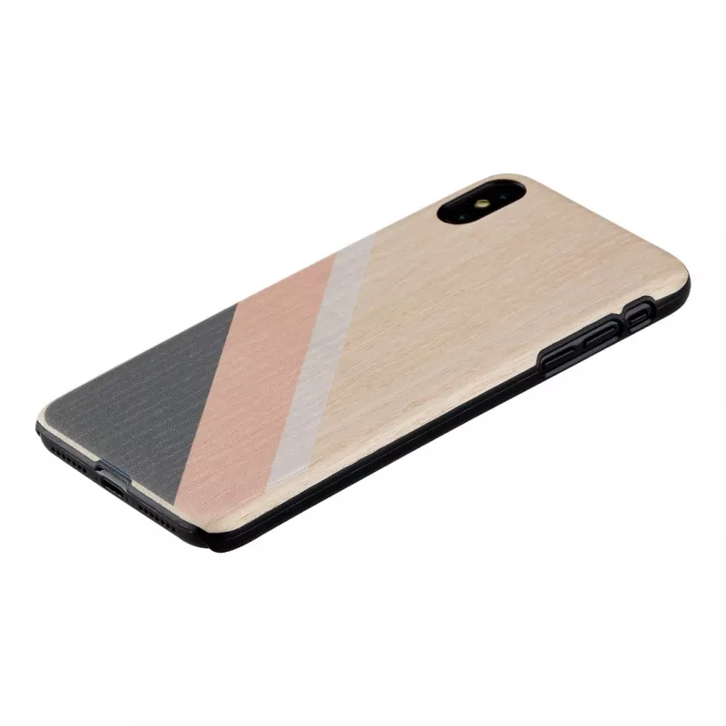 Nutitelefoni ümbris man and wood iPhone XS Maxile — roosa ülikond, must
